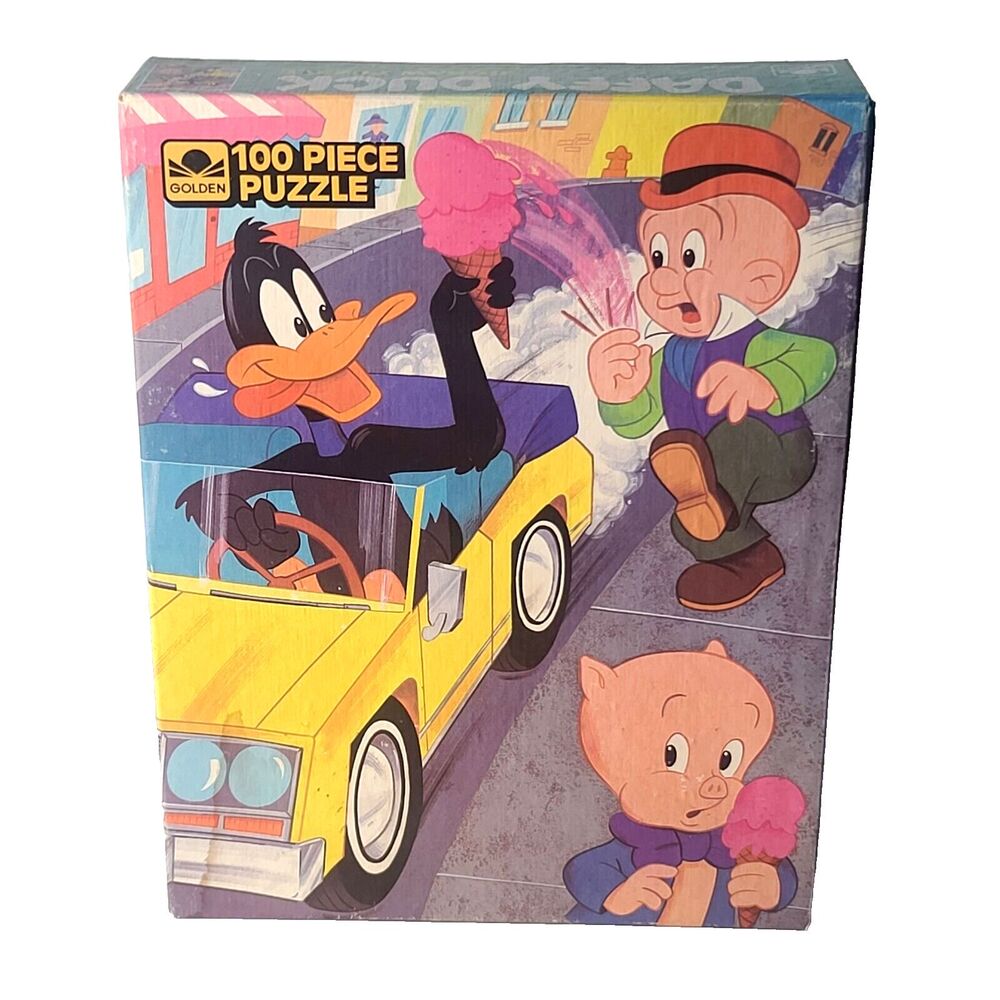 Vintage Daffy Duck Elmer Fudd Porky Pig Puzzle 100 Pieces 1978 NEW-Unopened Box - Picture 7 of 7